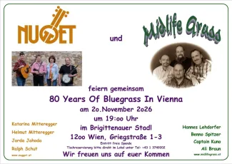 Nugget und Midlifegrass feiern 80 Years of Bluegrass in Vienna